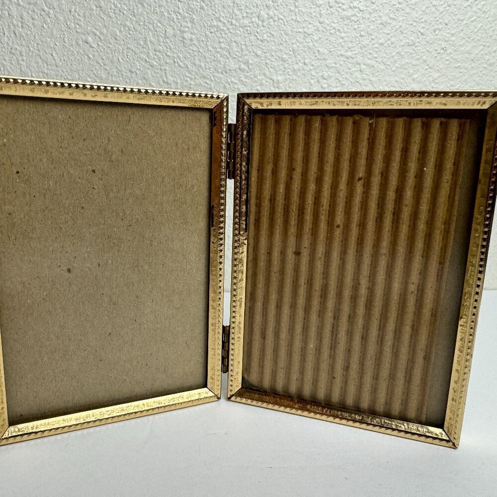 Vintage Double Gold Filigree Picture Frame #1